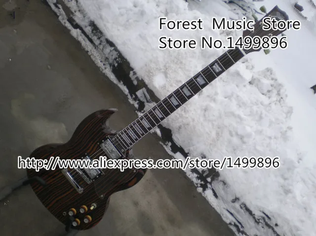 Cheap Top Selling Chinese SG 400 Electric Guitar Zebra Stripe Finish Guitars Body & Kits Left Handed Custom Available