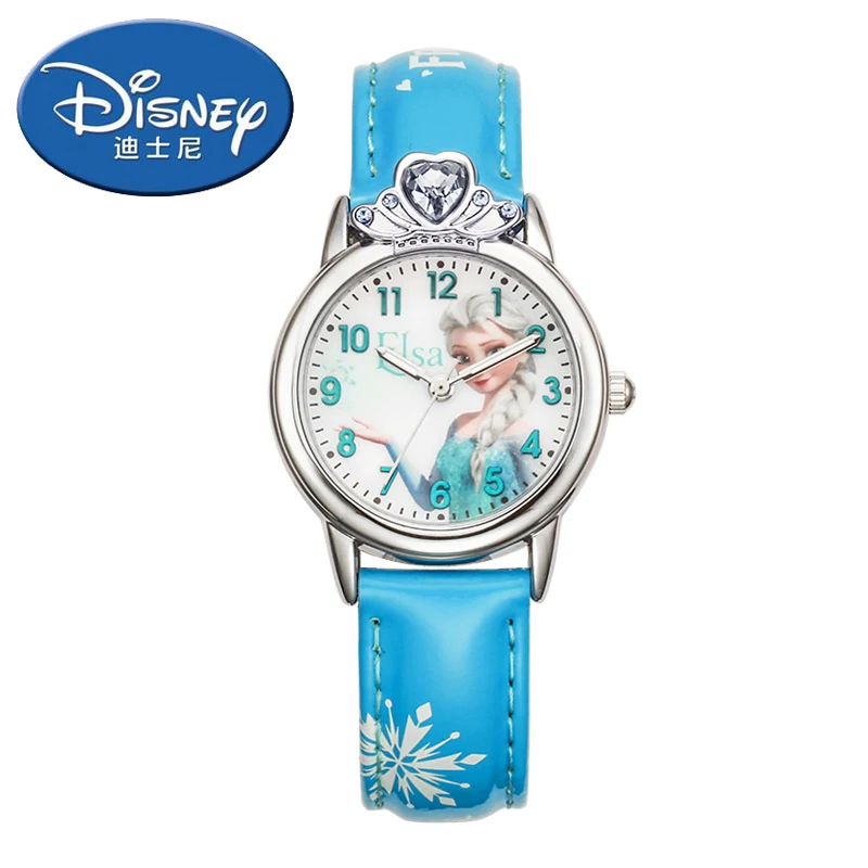 Детские часы Disney модные милые наручные принцессы и Эльзы женские с Микки Маусом