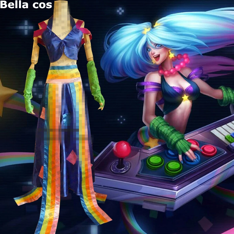 Горячая заказ размер LOL Maven of Strings Sona Buvelle Косплей Костюм видео игра карнавальное