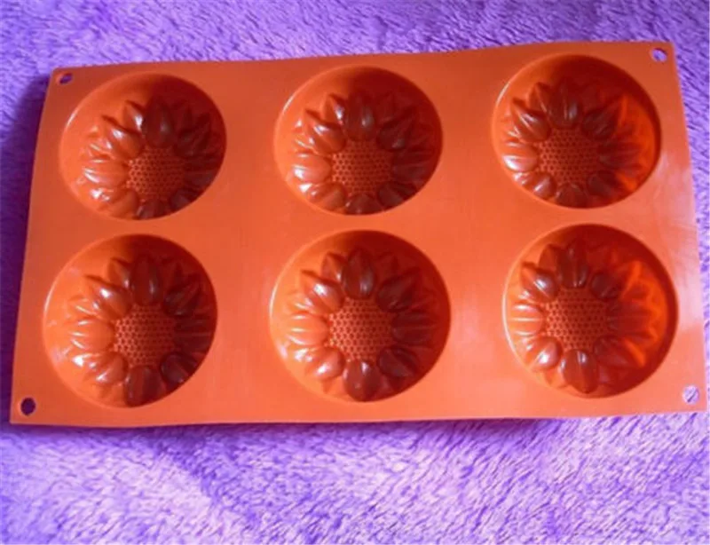 6-Подсолнух Sunrise Flower силиконовая форма для торта, инструменты для торта, мыло ручной работы, форма для желе, силиконовая форма для конфет, шоколада, Moule
