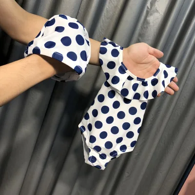 Лидер продаж, купальный костюм для девочек,, для малышей, для маленьких девочек, в полоску, бикини, открытые купальники, 1 предмет, купальный костюм, 2 предмета - Цвет: 1