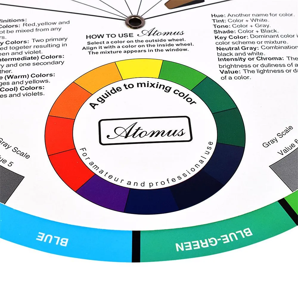 ATOMUS 1 шт. художников цвет колеса смешивания руководство 23,5 см диаметр татуировки аксессуары Перманентный макияж микро пигментные чернила цвет колеса