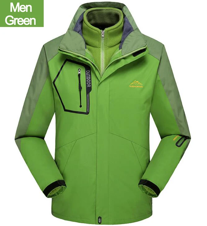 men green PEILOW, зимняя куртка для мужчин, wo, для мужчин, толстая, 2 в 1, пальто, теплая, ветрозащитная, с капюшоном, куртки, верхняя одежда, парка для мужчин, Jaqueta, повседневные пальто - Цвет: men green