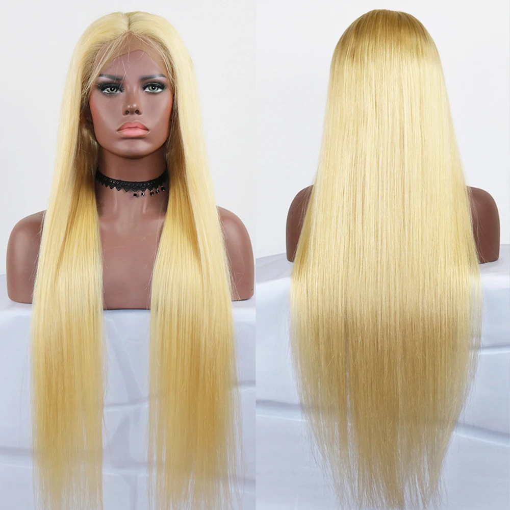 Eversilky прямые светлые 13x6 \ 13x3 Синтетические волосы на кружеве человеческих волос парики для Для женщин 360 кружевных фронтальных париков