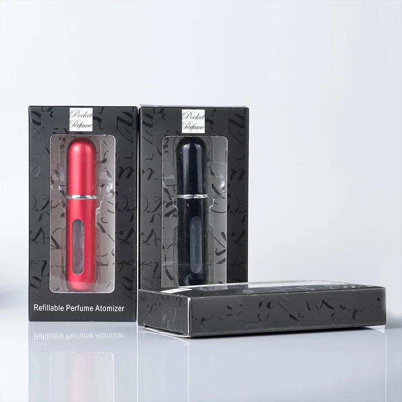 

6ml Refillable Mini Perfume Bottle With Hole Aluminum Spray Atomizer Portable Travel Cosmetic Container Perfume Bottle With Box