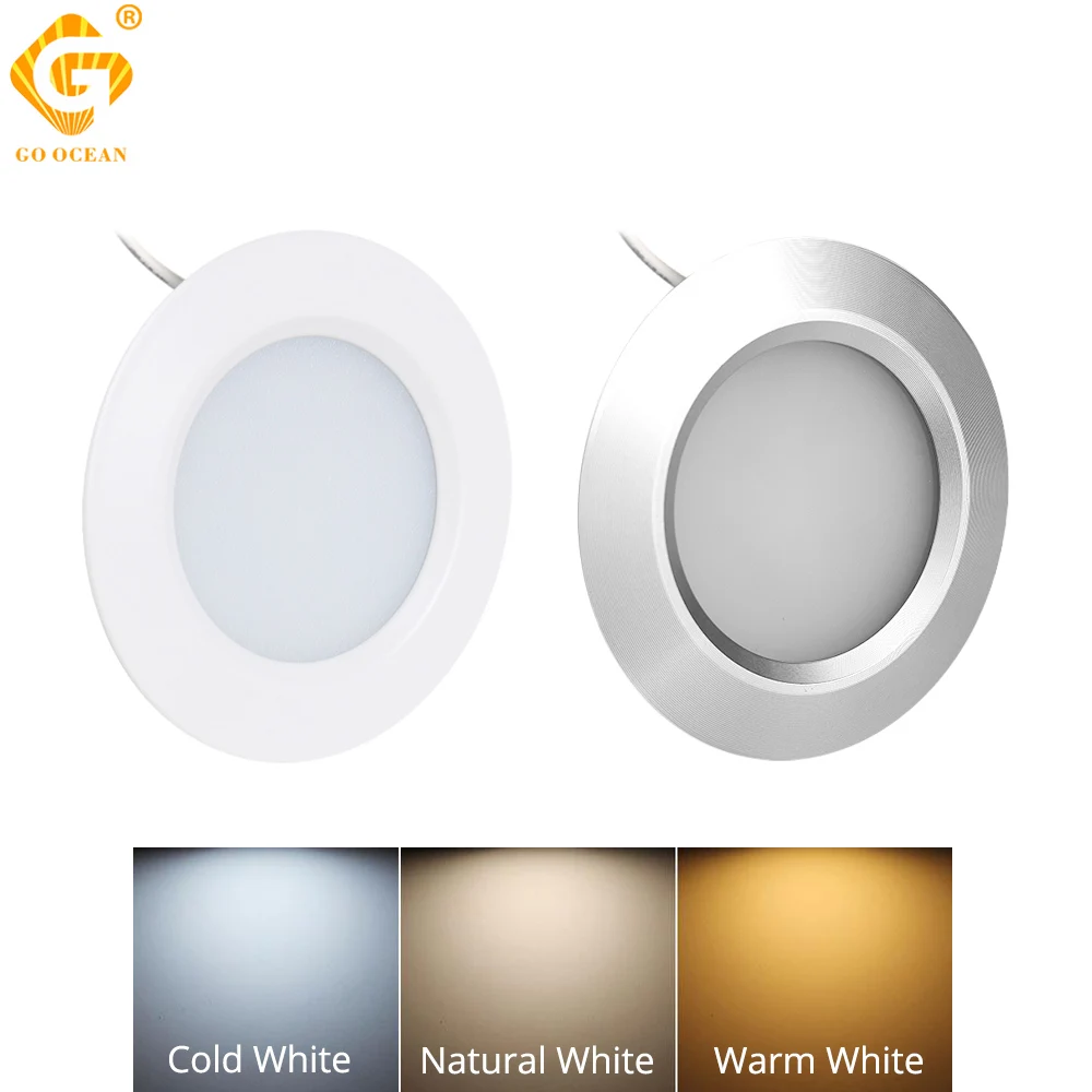 GO OCEAN Под светильниками в шкафу Светодиодная ночная лампа Dimmable 12V 3W Круглый свет