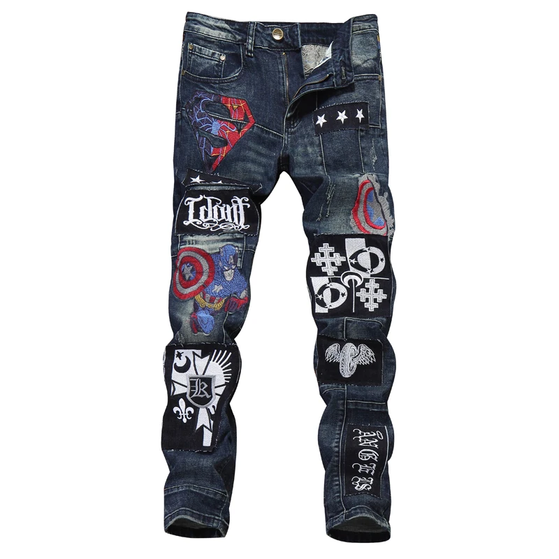 New 8022 trend personality vengeance alliance, embroidered stitching, stitching, bursting and