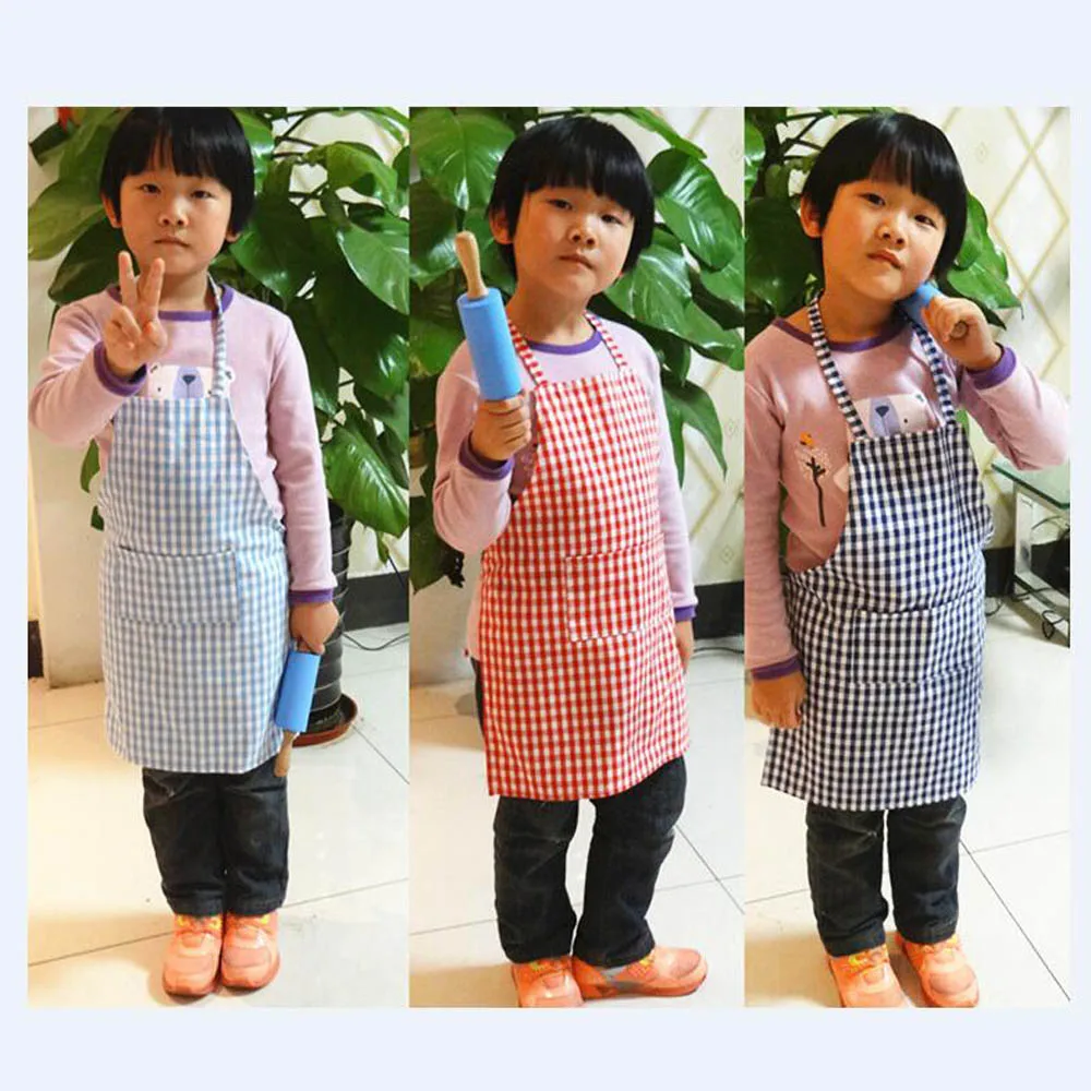 American Style Children's Apron Home Aprons Painting Eating Dress Bibs