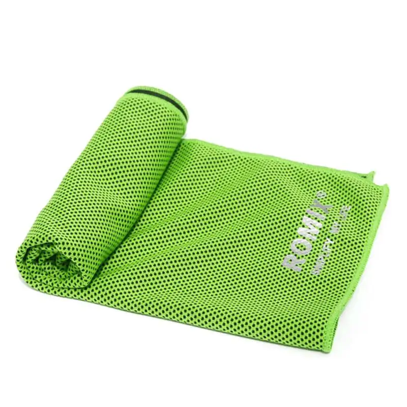 Спортивное охлаждающее полотенце сохраняющее прохладу с микрофиброй дышащее полотенце Йога фитнес тренажерный зал Гольф влагостойкое полотенце для мгновенного облегчения - Цвет: Green