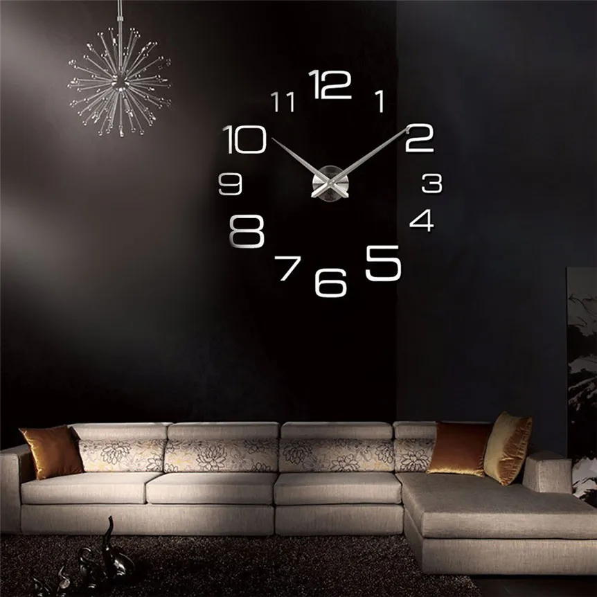 Настенные часы Horloge 3d Diy акриловые зеркальные наклейки украшение для дома