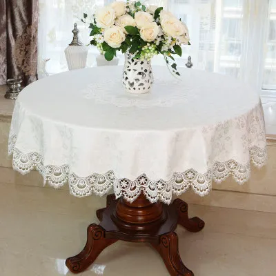 ZHUO MO Luxury European Lace Round Table Cloth for Kitchen Coffee house living room Wedding Decor Home Decor Tablecloth