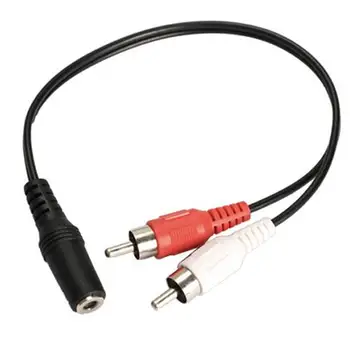 

3.5mm Audio Cable Stereo Female To 2RCA Male Aux Audio Cable 2 RCA Y Adapter for DVD TV VCR To Headphone Amplifier Speaker Jack