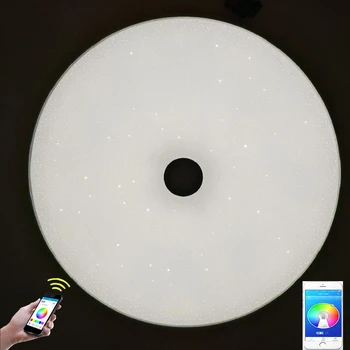 

NEW LED Music Ceiling Lights Fixture with Bluetooth Stereo Dual Speaker APP Remote Control Dimmable RGB Color Smart Home Lamp