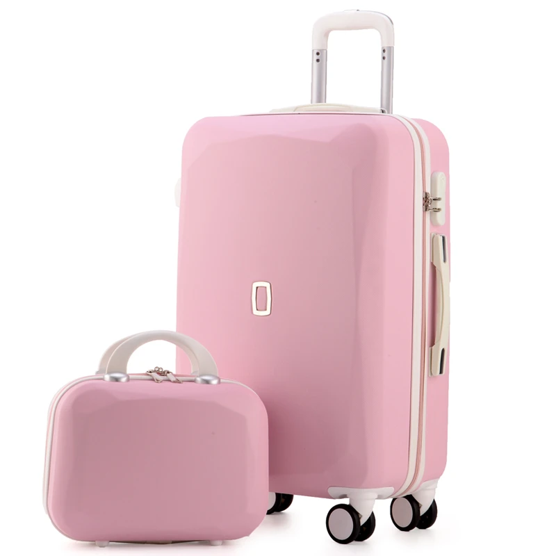 agradable educar Casi muerto Maleta de mano de 20 "22" 24 "26" para niñas y niños, con carrito bolso de  viaje, color rosa y morado, novedad|Sets de equipaje| - AliExpress