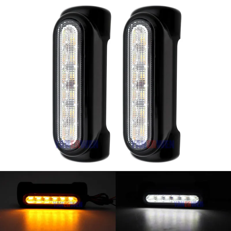 Motorcycle Highway Bars Switchback White Amber LED Turn Signal Light