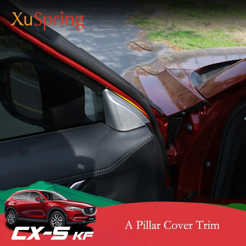 

For Mazda CX-5 CX5 2017 2018 2019 KF Car A pillar Window Coner Cover Front Triangle Sticker Inner Moulding Car Styling 2pcs/set