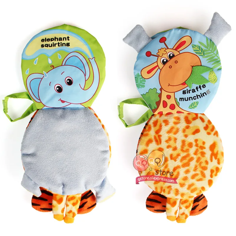 Детская книга Jollybaby из мягкой ткани My Jungle для игр с животными Обучающие Детские