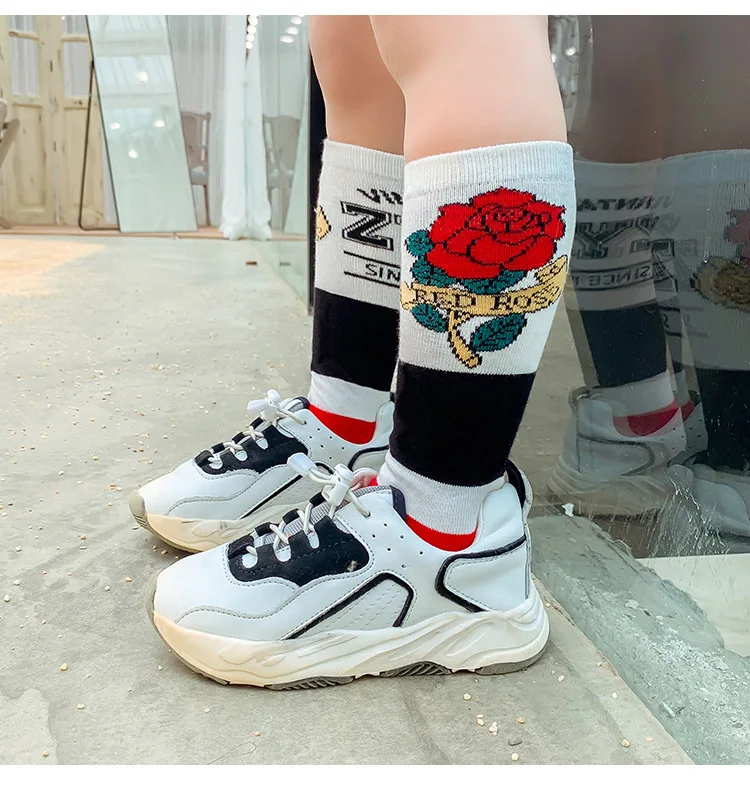 Детские носки без пятки в стиле ретро с розами хлопковые носки в британском стиле