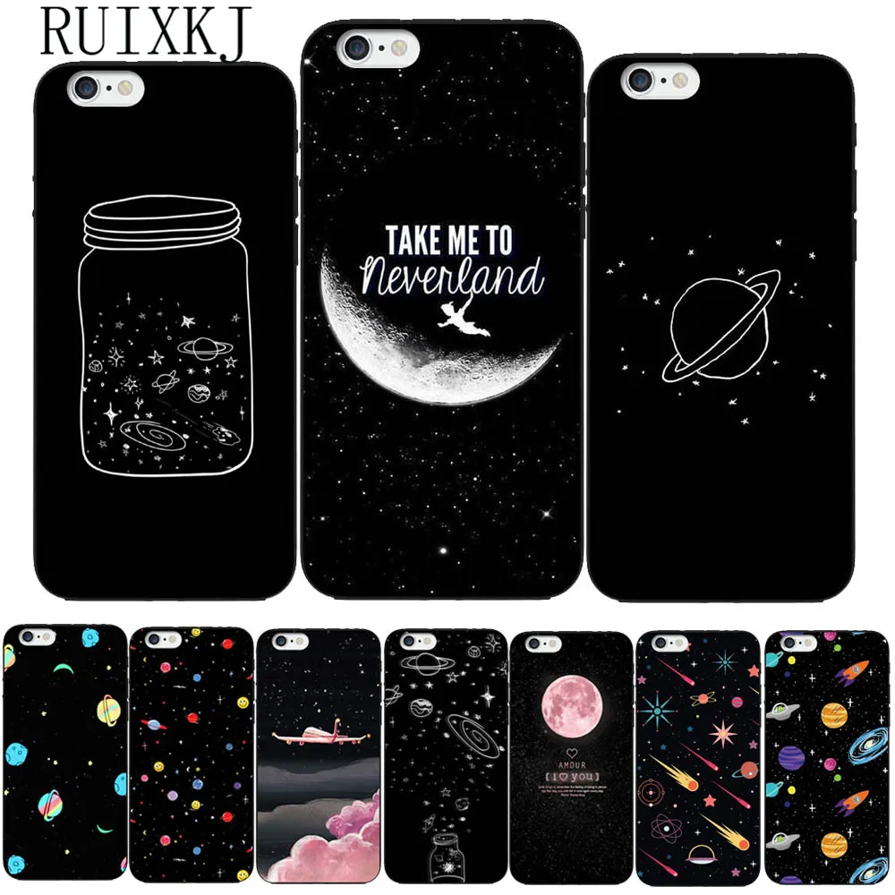 Чехол для телефона серии RUIXKJ Universe iphone X чехол 6 6S 7 8 Plus 5S SE Модный с милой планетой