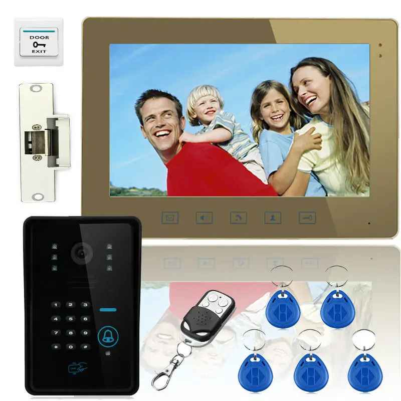 

YobangSecurity 10" Video Door Phone Doorbell Bell Intercom Touch Key System Video Camera With Code Keypad Lock Remote Door Lock
