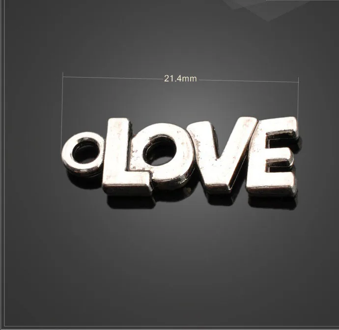 Hot selling 8 Pieces/Lot 40mm*48mm Antique Silver Plated metal message small tag LOVE charm pandent for jewelry making | Украшения и