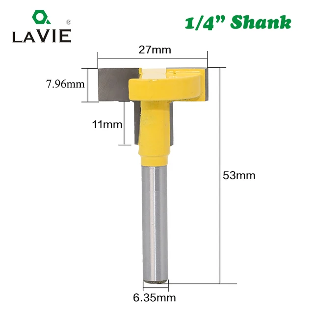 LAVIE-Mèche de toupie en carbure de tungstène avec poignée à fente en T,  tige droite, rainurage pour fraise à bois, travail de calcul, 6mm, 1/4 po -  AliExpress