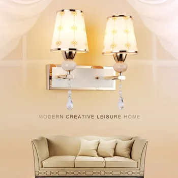 

Fashion LED Wall Lamp Crystal 7 Watts Single Double Head with Switch Wall Lamps Bedroom 110V- 220V LED Sconce Wall Lights