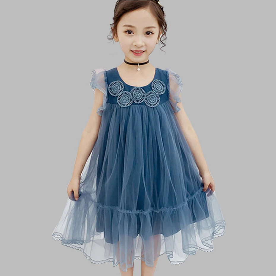 

Dresses For Girls Embroidery Kids Princess Dress Sleeveless Children Party Dress Teen Clothing For Young Girls 6 8 10 12 13 14