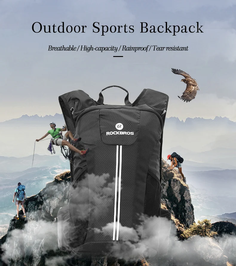 Flash Deal ROCKBROS High CapacityCycling Backpack Bicycle Rainproof Sport Bags Camping Outdoor Traveling Hiking Bags Breathable Backpack 1