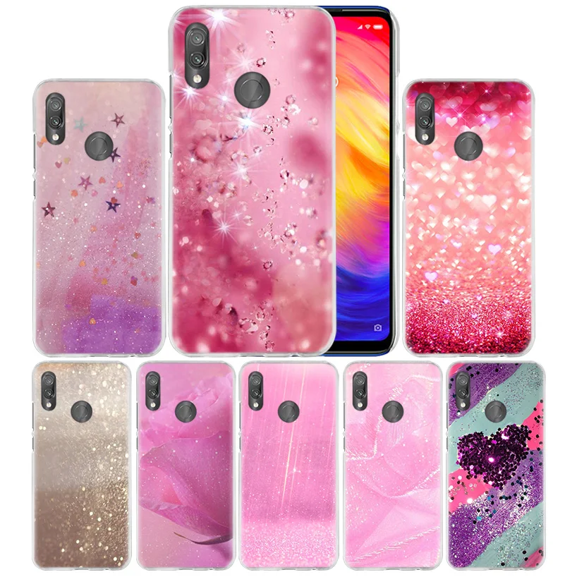 

Pink Gold Print Case for Xiaomi Redmi Note 7 K20 6 6A Pro Y3 7S 7A GO S2 5 MI Play A1 A2 8 lite Poco F1 Hard PC Phone Cover Capa