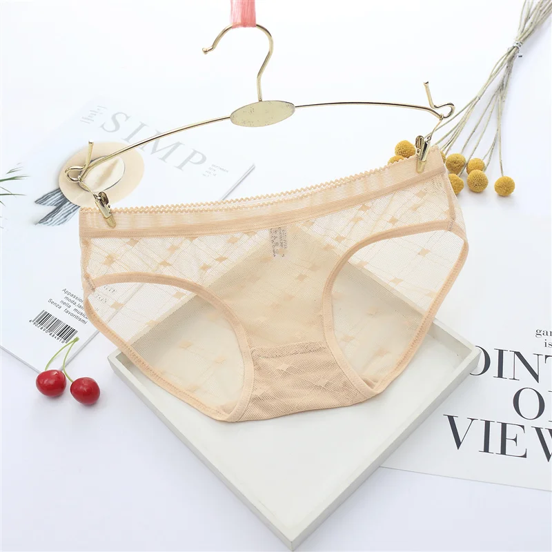 Sexy Seamless Briefs Transparent Women Underwear Panties Ultra-thin Women Briefs Lace Sexy Panty Cotton Underpants Plus Size 39