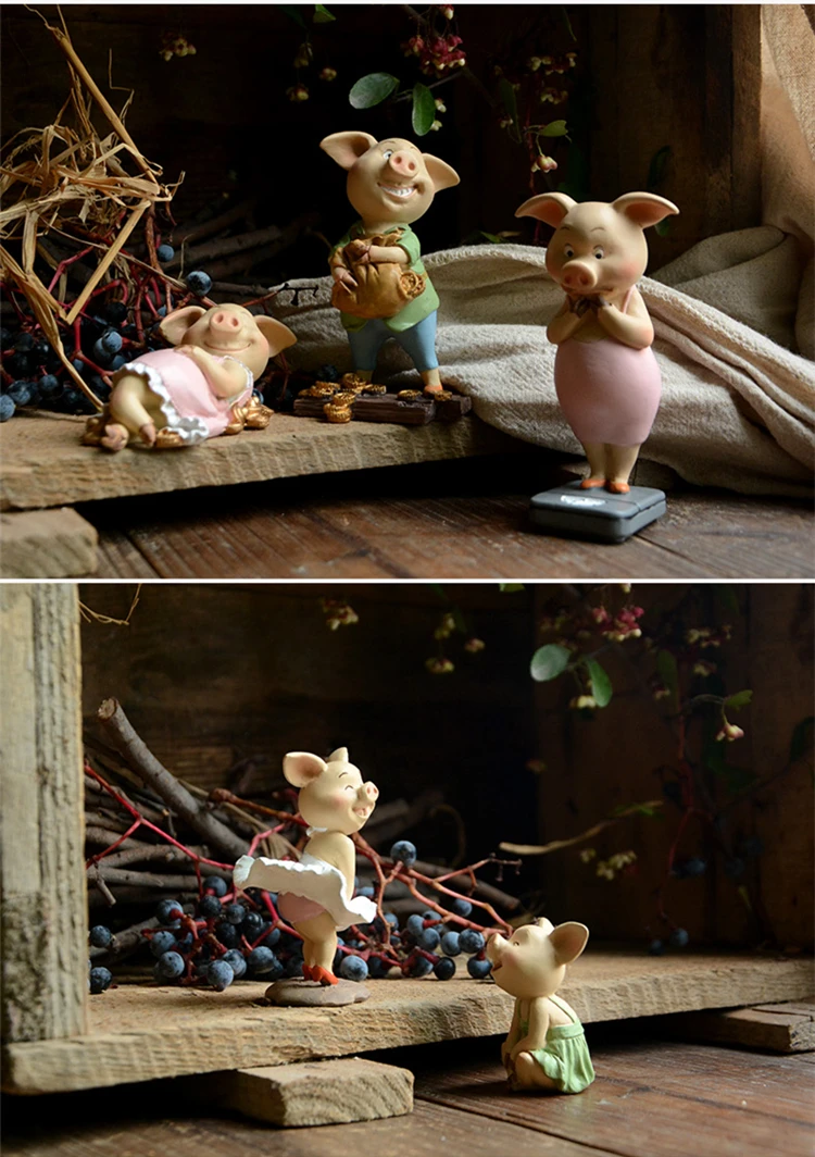 Повседневной коллекции год Симпатичные свинья фигурка миниатюрные сказочные украшения сада hogar украшения домашний стол декора подарок