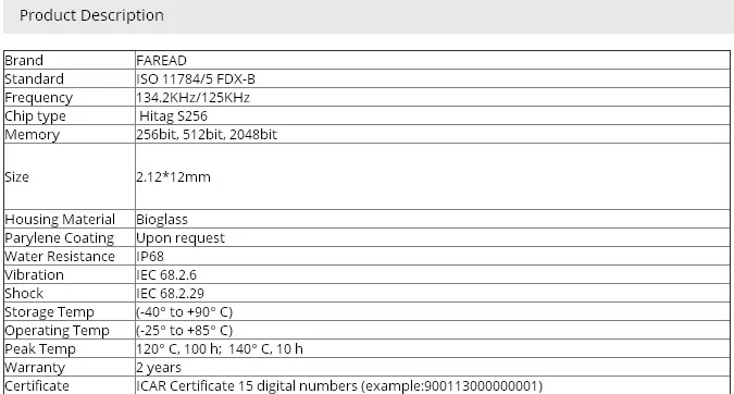 100 pcs2.12 * 12 mm134.2KHz RFID Стекло тегов для домашних животных идентификации, тегов для животных идентификации животное шприц чип + 1 шт. reader