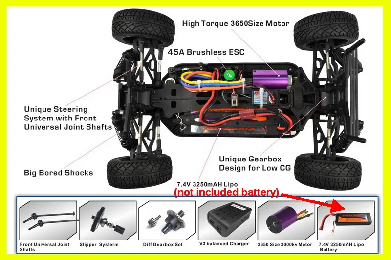 Игрушки для детей VRX Racing RH1028 безщеточный 1/10 масштаб 4WD Электрический радиоуправляемый ралли автомобиль, 45A ESC, аккумулятор и зарядное устройство в комплект не входят