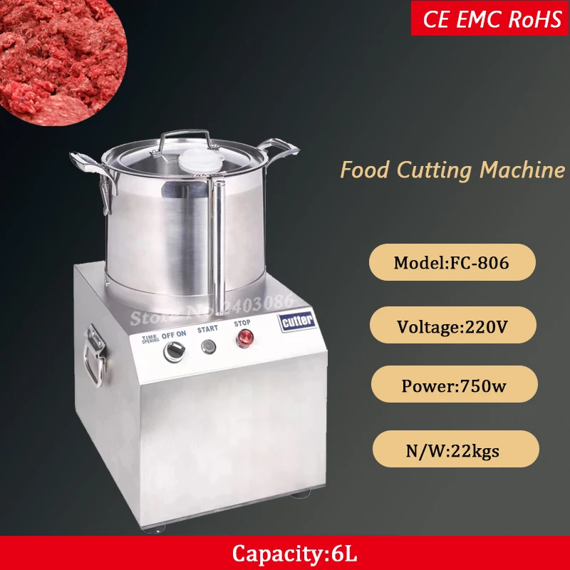 

electric vegetable cutter machine multifunction 6L meat grinder commercial stainless steel food chopper