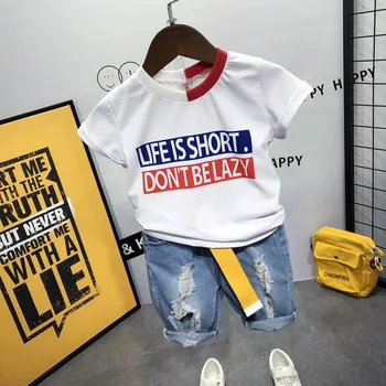 

Toddler boys Clothing Sets 2019 Summer Children boys Clothes T-shirt + shorts boys Outfits Kids Sport Suit 2-7 Year