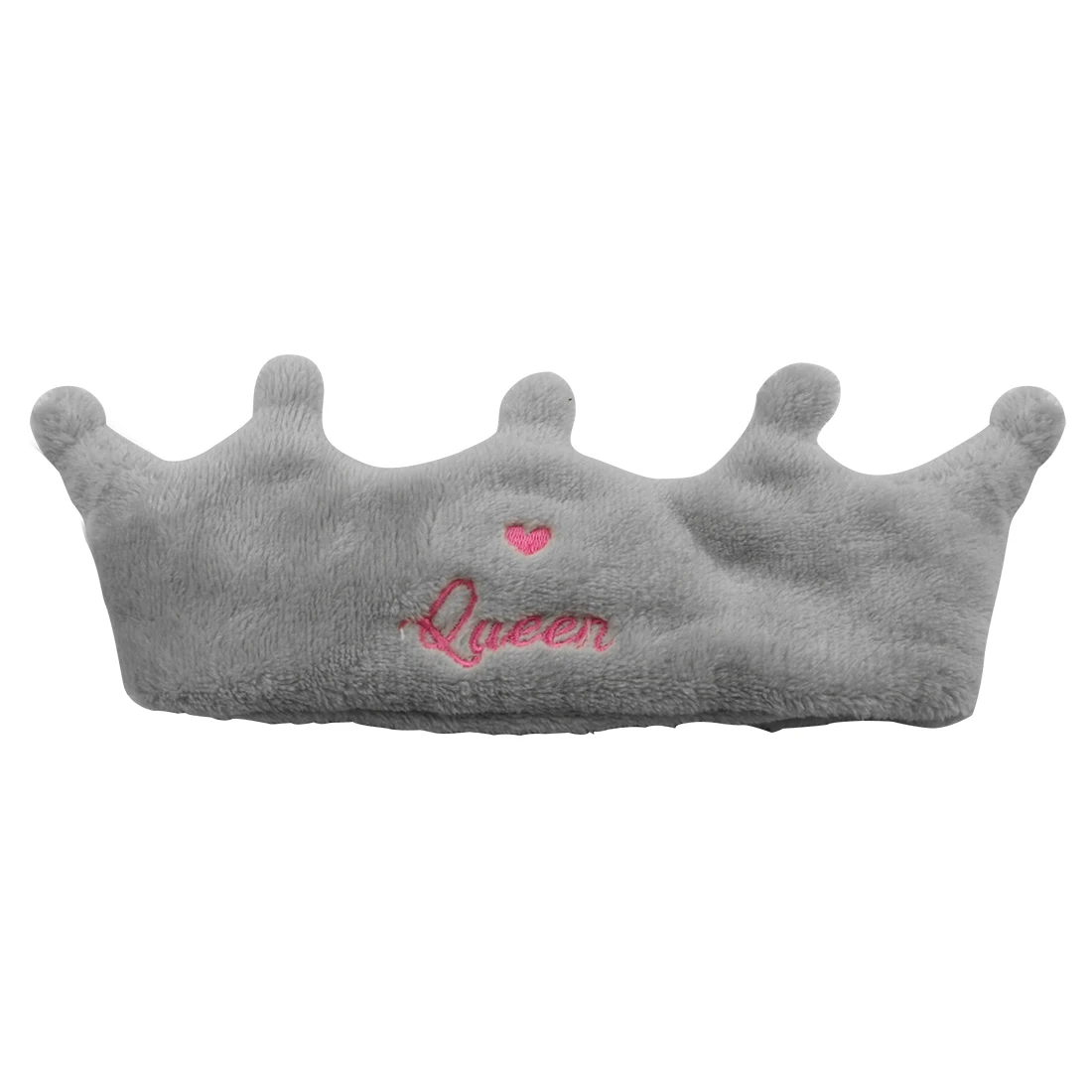 

1 Piece Crown Pattern Makeup Headbands Heart Embroidery Queen Decoration Head Bands King Design Soft Cotton Hair Acessories