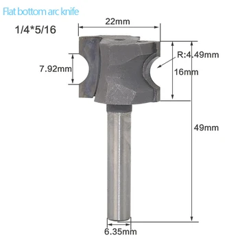 

1PCS 1/2 Handle Woodworking Cutter High-grade Flat-bottom Arc Knife 1/4 Handle Electric Tool Cutting Engraving Milling Cutters