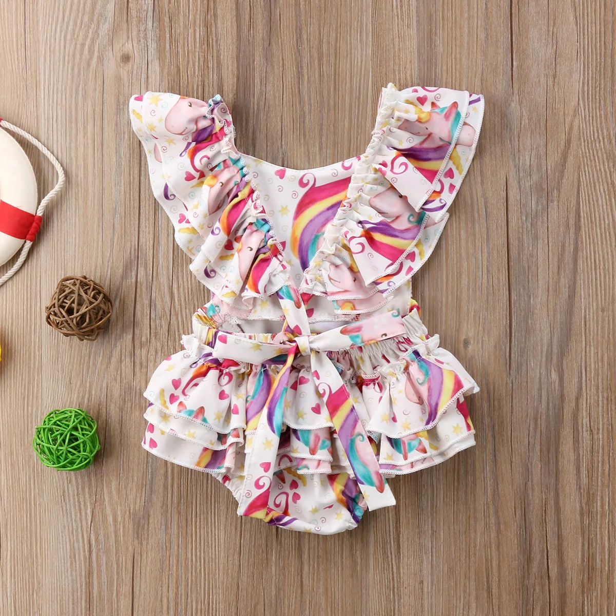 NWT Baby Girls Unicorn Romper Jumpsuit Sunsuit Bodysuit 0-6 6-12 12-18 18-24 M