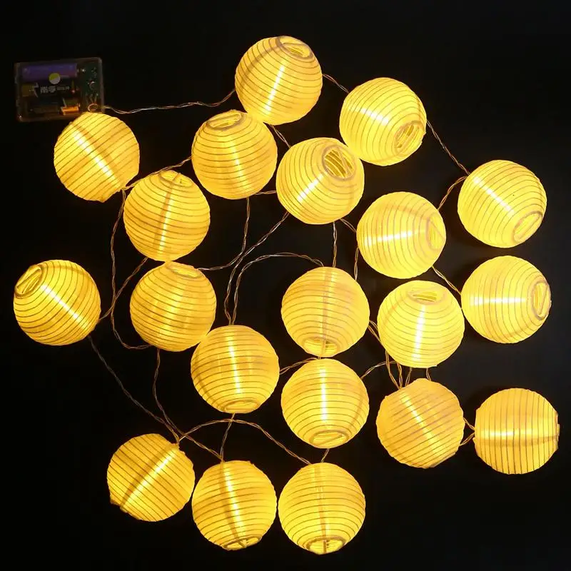 Us 15 92 1pcs Lantern String Lights Outdoor 20 Led Decorative Waterproof Battery Operated Hanging Patio In