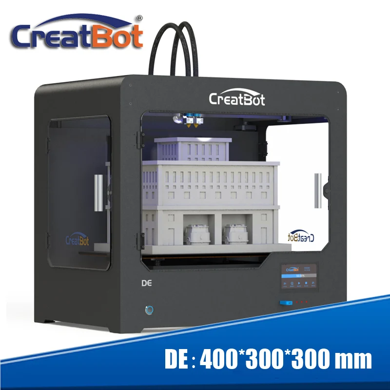 

Discount Set! Creatbot 3D Printer 400*300*300 mm Super large Size Dual extruders DE02+4KG filament+4 nozzles+3 tapes