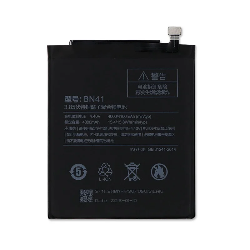 2019 новый оригинальный аккумулятор Antirr Real 4000 мАч BN41 для Xiaomi Redmi Note 4 MTK Helio X20 / 4X Pro |