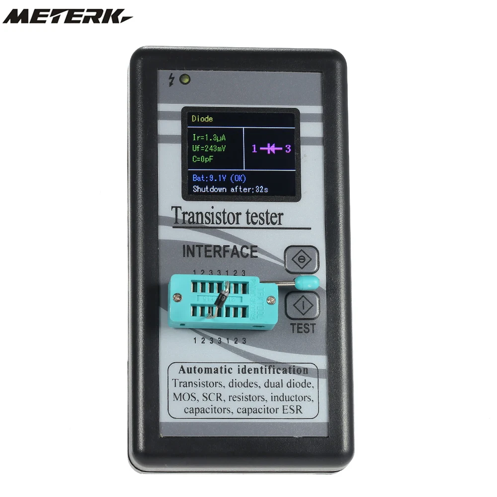 

Multi-purpose Transistor Tester 128*160 Diode Thyristor Capacitance Resistor Inductance MOSFET ESR LCR Meter TFT Color Display