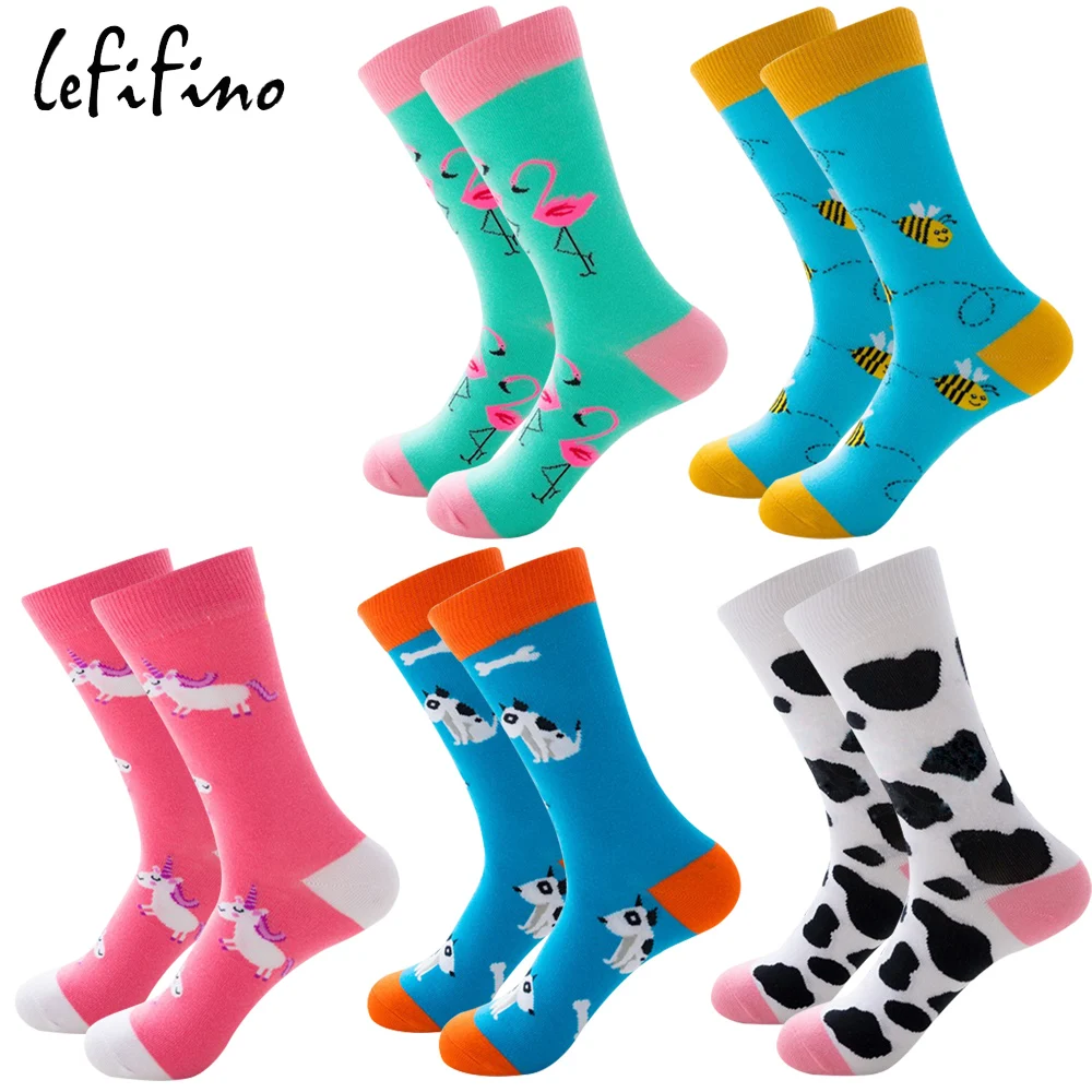 

Cotton Crew Women's Socks Winter Art Animal Socks Funny Cute Unicorn Bee Milk Flamingo Dog Socks Happy Girls Sox Gift Ne78530