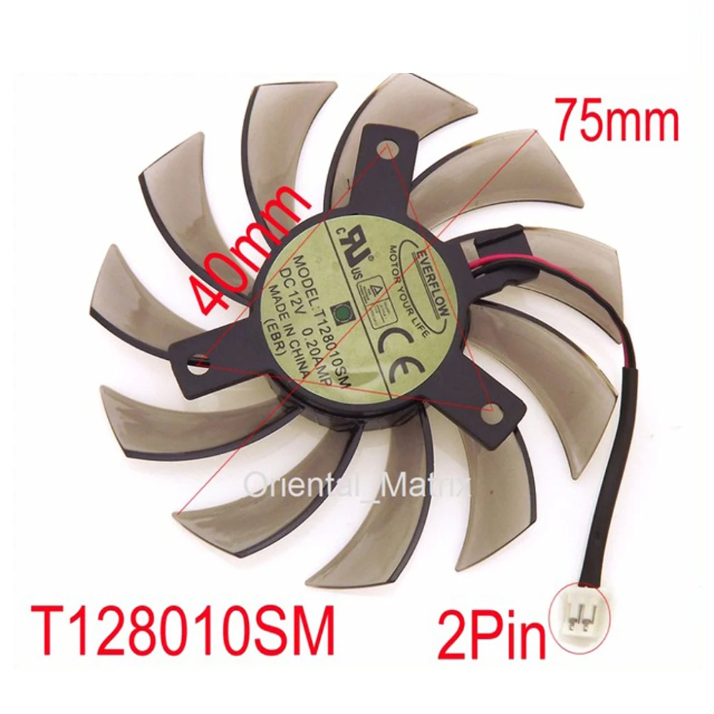 Cooler para Placa de Vídeo Gigabyte T128010sm 75 mm Dc12v 020a 40*40*40 mm Ventiladores e resfriadores - Imagem 3
