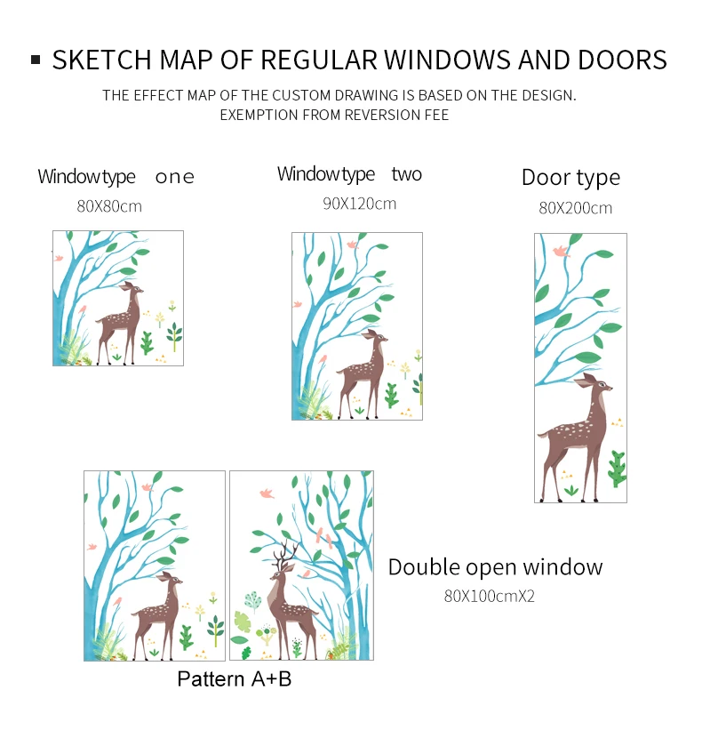 DICOR бренд Олень в сказке модные художественные оконные стеклянные наклейки для гостиной Детская комната виниловые матовые непрозрачные статические клеящиеся без клея