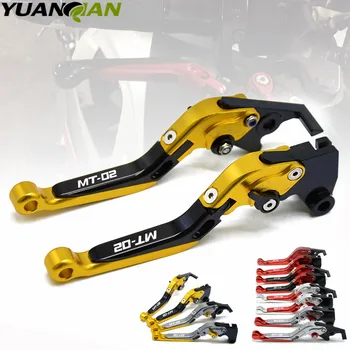 

Motorcycle Accessories CNC Folding Extendable Brake Clutch Levers For YAMAHA MT02 MT 02 2015-2017 2016 With LOGO MT-02 CNC