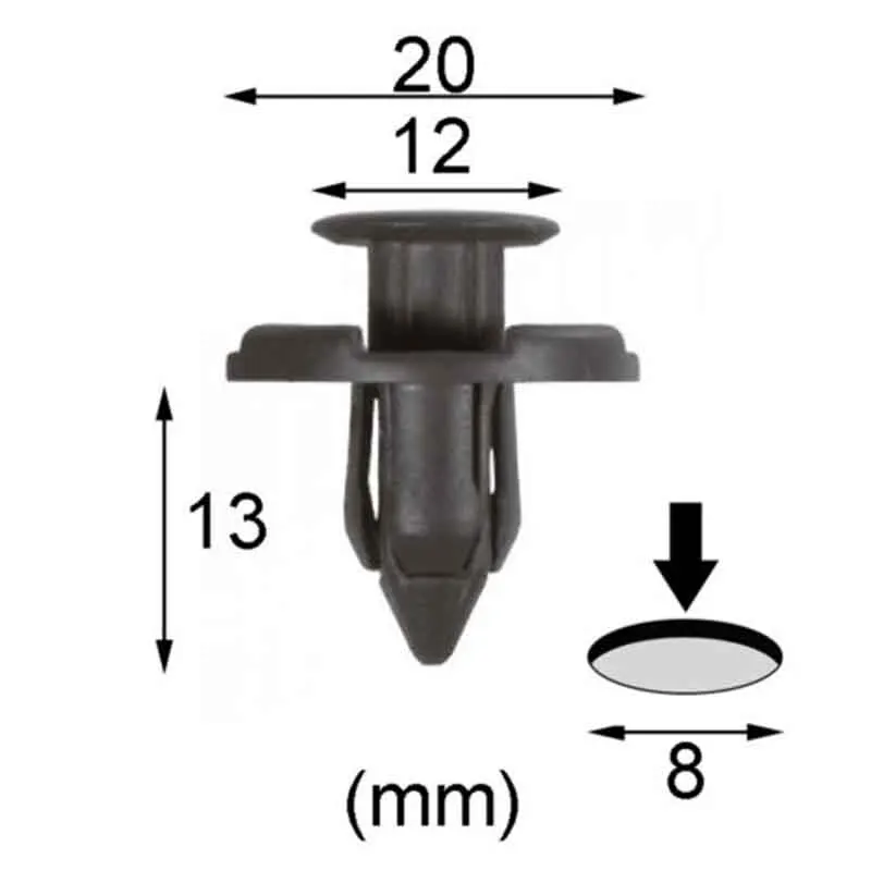 50pcs/lots Push Type Bumper Fender Rivet Mud Flap Retainer Clip Fastener for Nissan