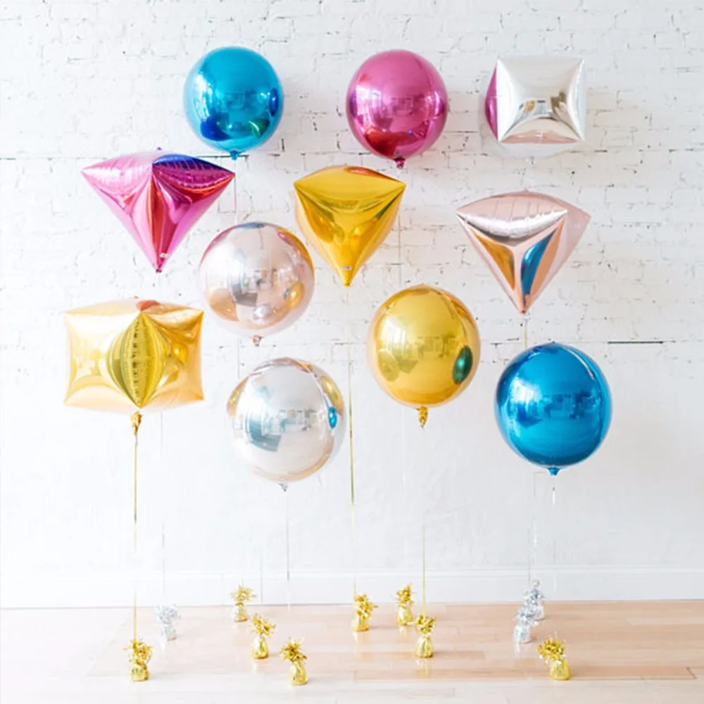 

LAPHIL 18inch 4D Round Foil Balloons Happy Birthday Decoration Gold Silver Balloons Baby Shower Favors Wedding Decoration