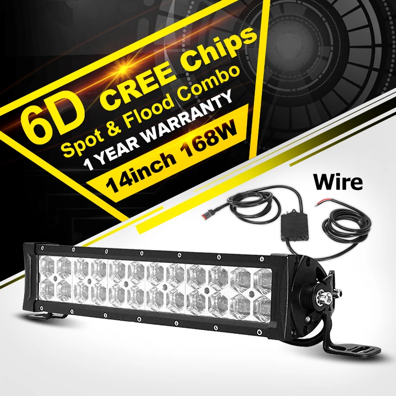 

Oslamp 14" 6D LED Light Bar 168W CREE Chips Offroad Led Work Light Bar Combo Beam Driving Lamp for Truck ATV SUV 4WD 4x4 12v 24v